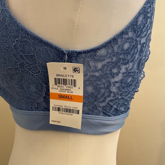INC International Concepts Lace Trim Blue Bralette - Picture 5 of 9